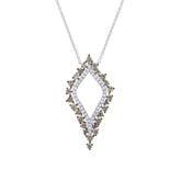 0.94ct 14k White Gold White & Champagne Diamond Necklace